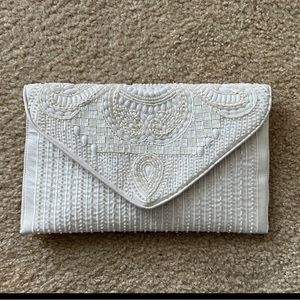 White beaded clutch